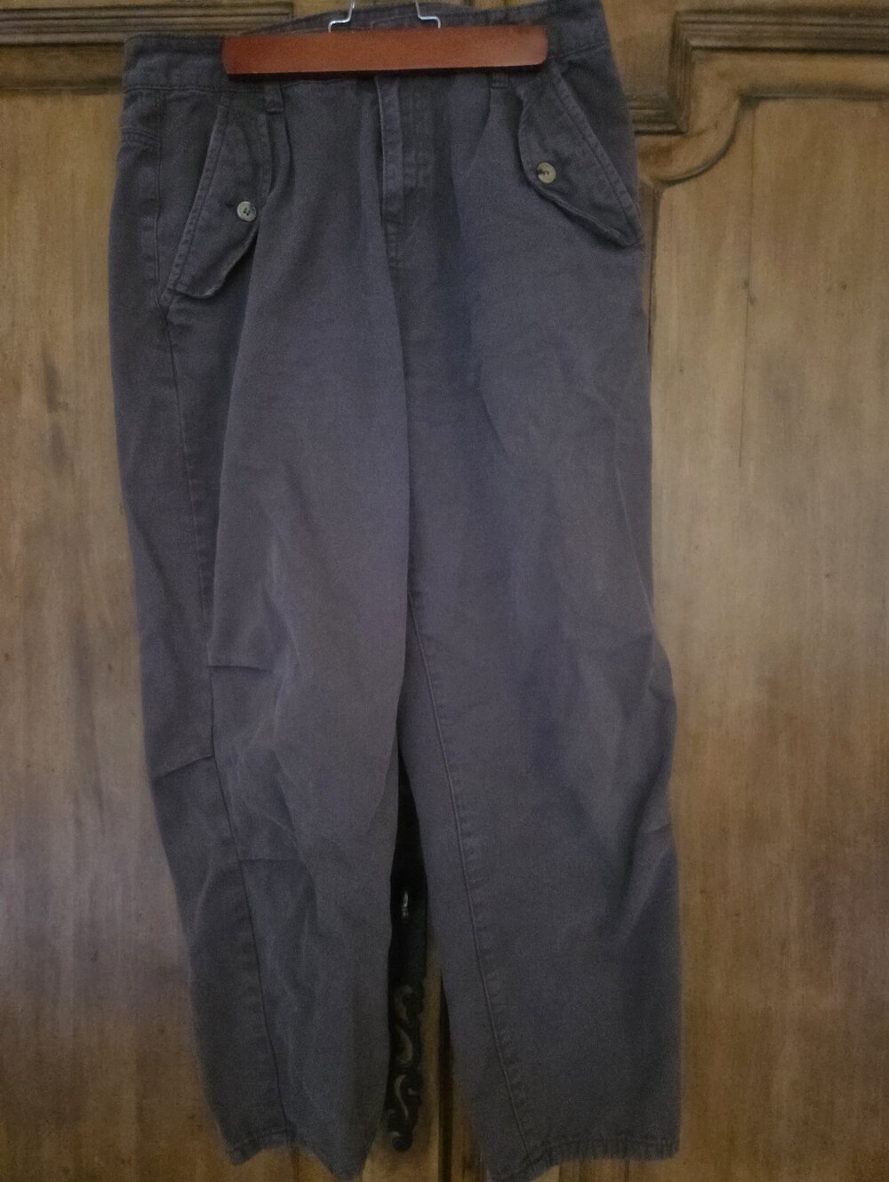 Easel Washed Twill Pocketed Cotton Mom Jeans